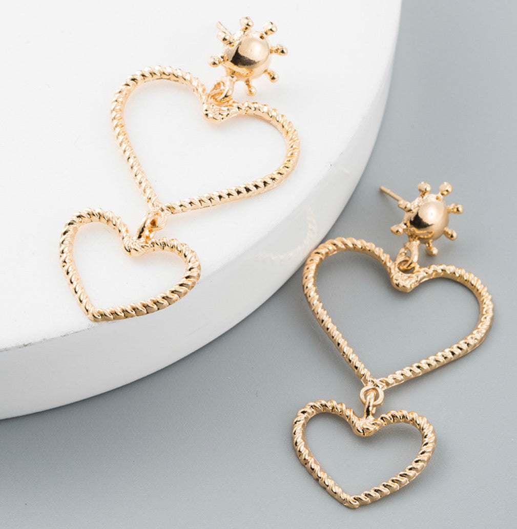 Double the Love Heart Earrings