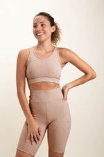 Load image into Gallery viewer, Textured Stucco Jacquard TACTEL® Sports Bra