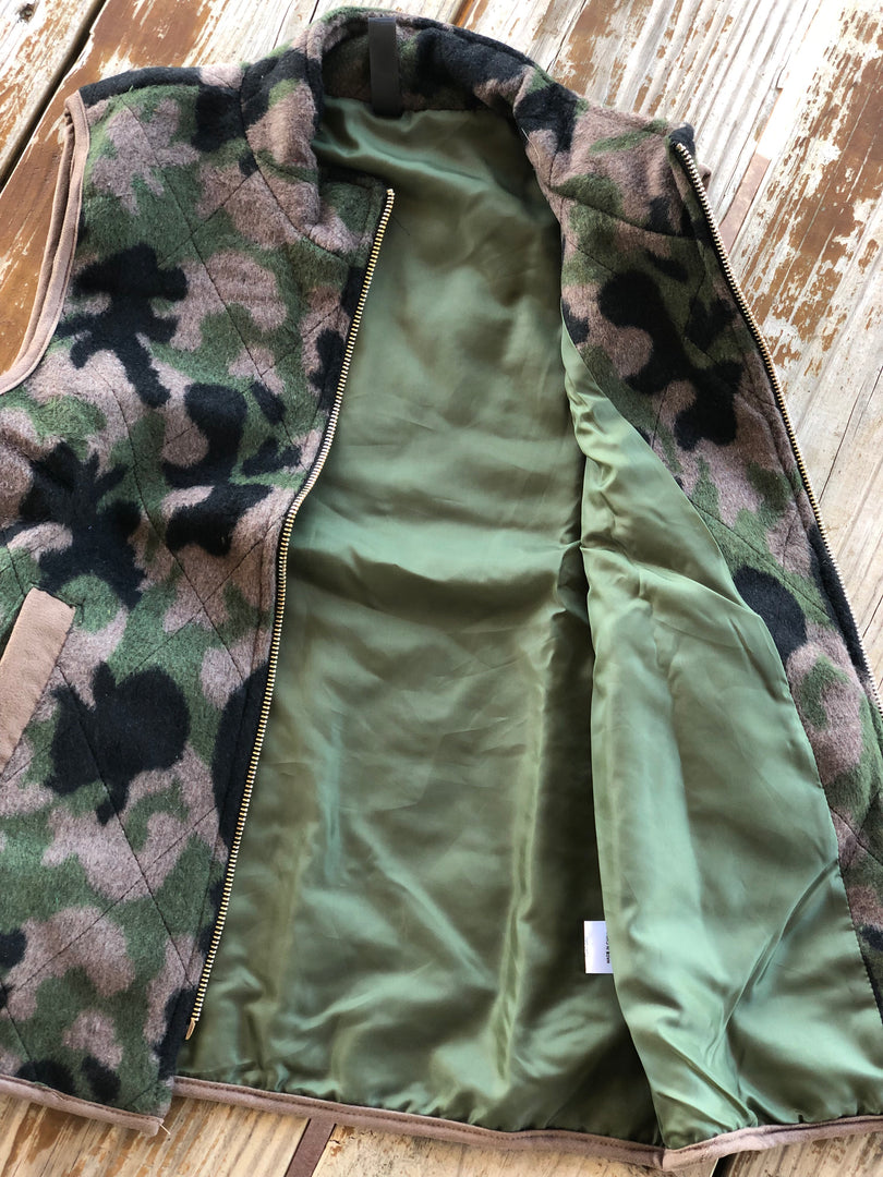 Camo Print Zip Vest