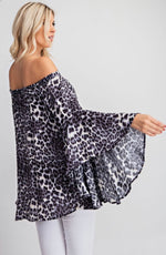 Load image into Gallery viewer, PLUS Animal Print Bell Sleeve Top