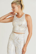 Load image into Gallery viewer, Gold Snake Print Crop Bra