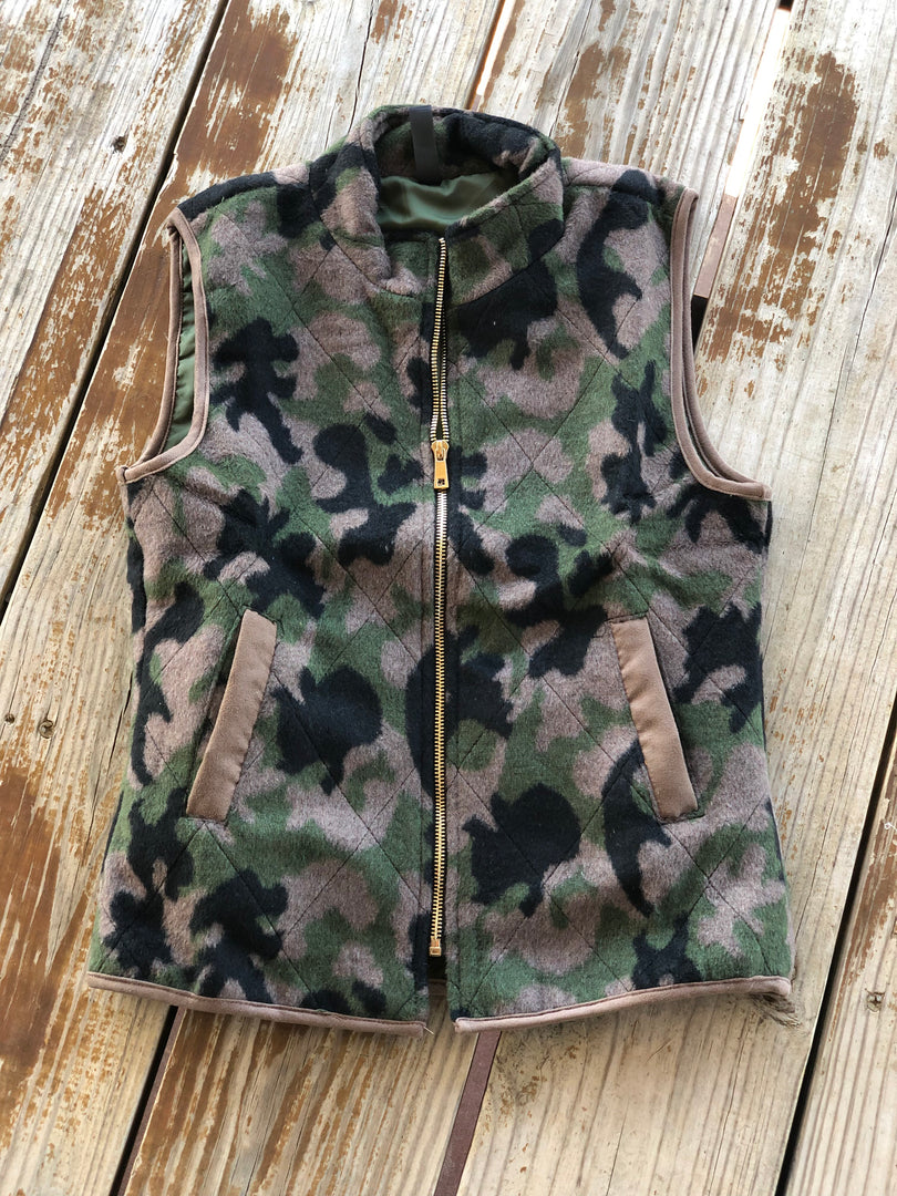 Camo Print Zip Vest