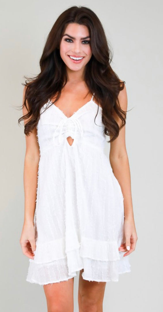 Judith March White Keyhole Dress
