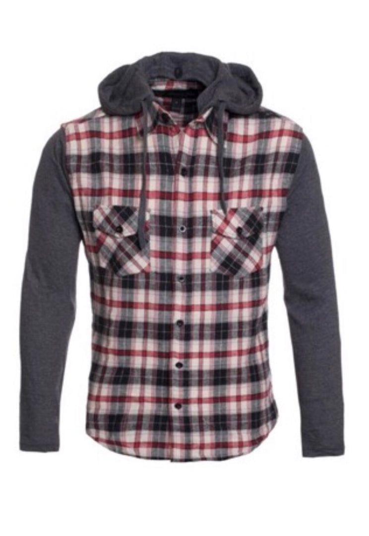 Men’s Flannel Shirt Hoodie