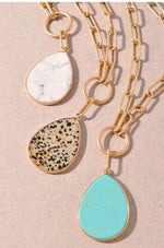 Load image into Gallery viewer, Link Necklace with drop stone