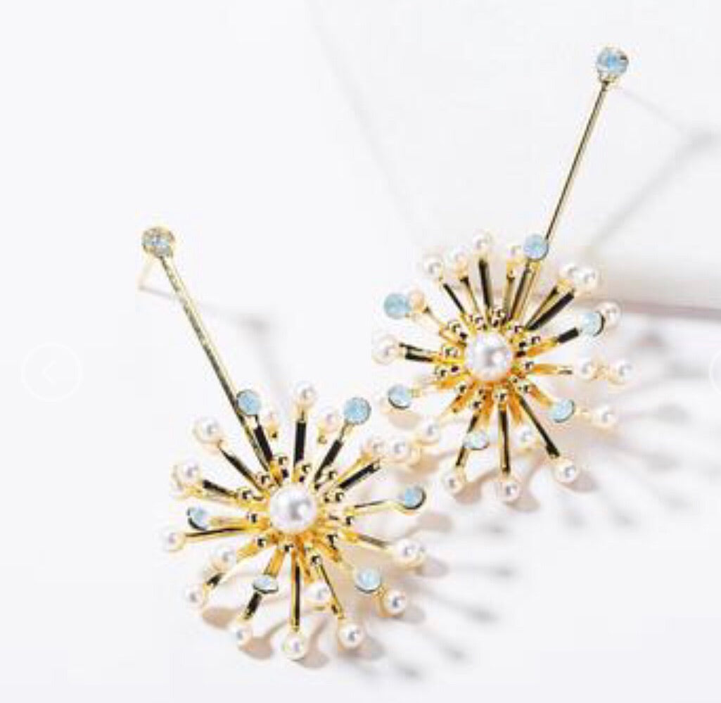 Sun Burst Stem Earrings