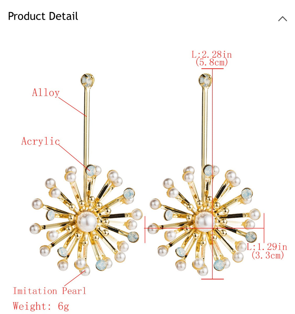 Sun Burst Stem Earrings