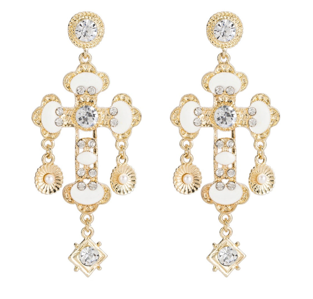 Cross Chandelier Earrings