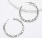 Load image into Gallery viewer, Rhinestone inlay 2in Hoops