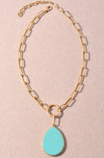 Load image into Gallery viewer, Link Necklace with drop stone