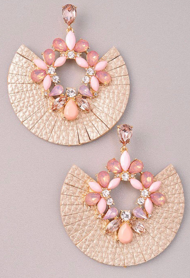 Leather Fan Earrings