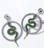 Load image into Gallery viewer, Rhinestone Hoop Snake Earrings
