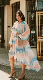 Load image into Gallery viewer, Plus Size Flowy Front Button Kimono
