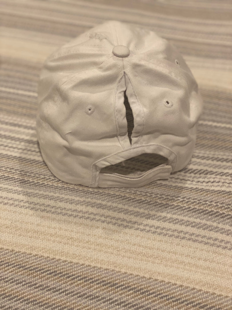 White Distressed Baseball hat