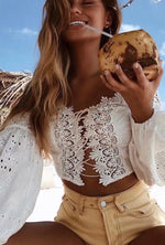 Load image into Gallery viewer, Lace Sexy Off the Shoulder Crop Top