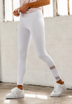Load image into Gallery viewer, White Motto Style Leggings