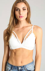 Load image into Gallery viewer, Lace Bralette with plunge cage strap