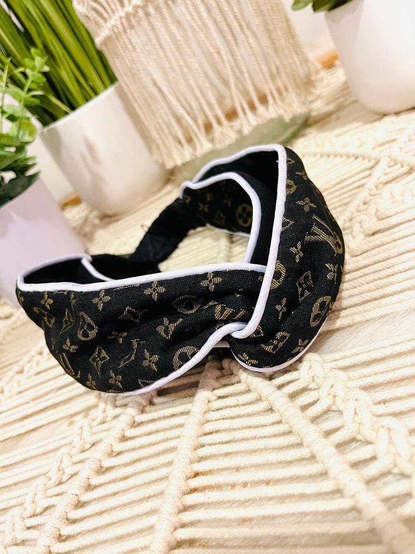 Black and Gold Fabric Headband