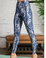 Load image into Gallery viewer, Blue Foil Print Leggings