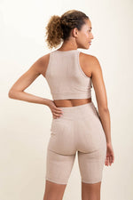 Load image into Gallery viewer, Textured Stucco Jacquard TACTEL® Sports Bra