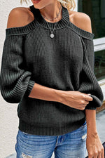 Load image into Gallery viewer, Cutout halter neck knitted sweater