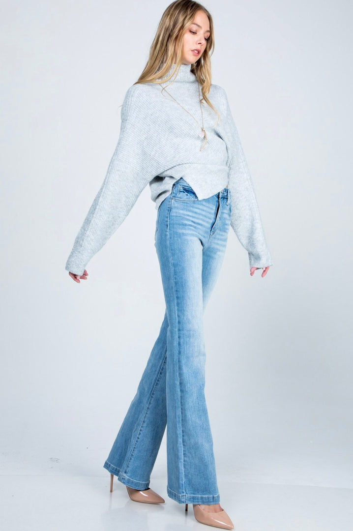 High Rise Flare with Zipper Fly
