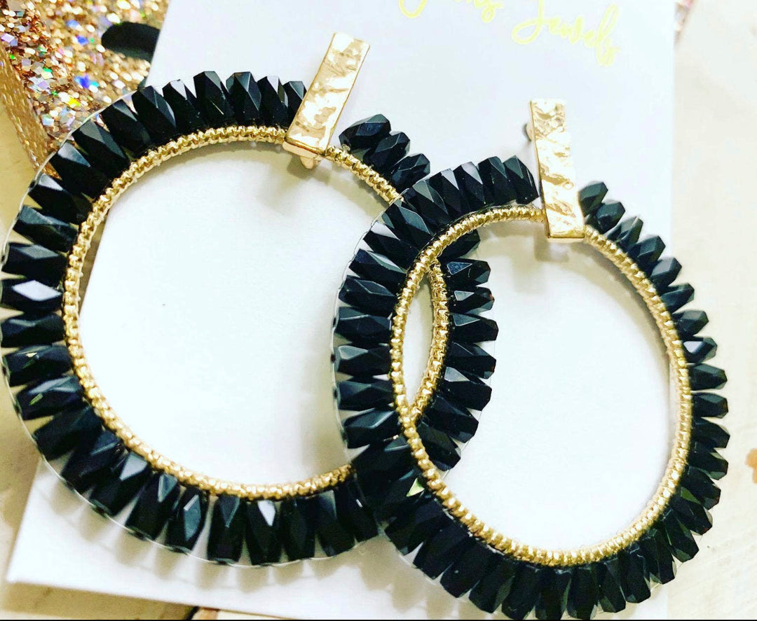 Medium Black and Gold Hoop