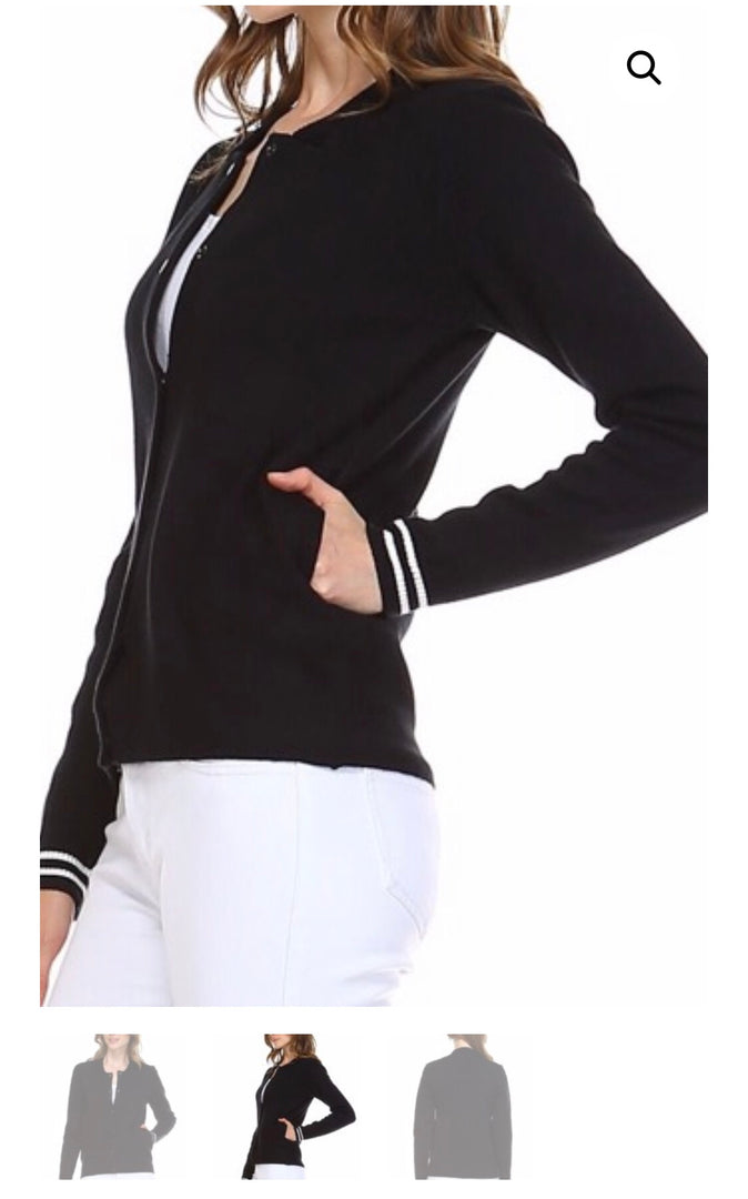 Black Varsity Style Jacket