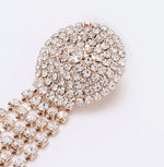 Load image into Gallery viewer, Rhinestone Tassel Drop Earrings