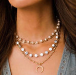 Load image into Gallery viewer, Over the Moon BoHo Layered Necklace
