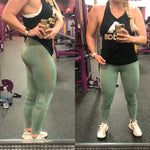 Load image into Gallery viewer, Open Mesh Seamless Leggings with mock Sock Stripes