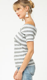 Load image into Gallery viewer, Heathered Striped Criss Cross