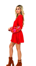 Load image into Gallery viewer, Judith March Gypsy Embroidered Dress with Belt