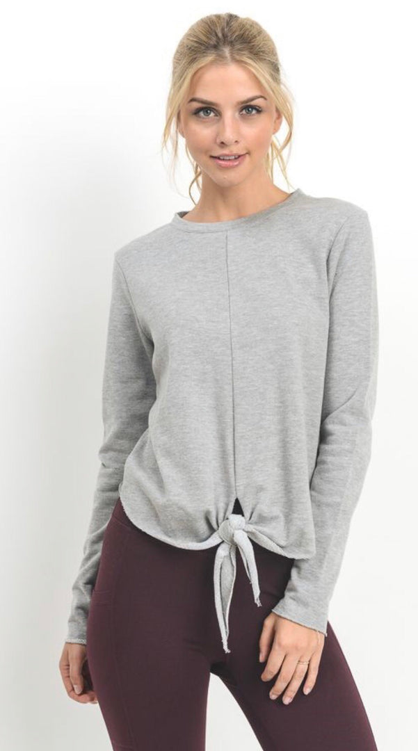 Tie Front Long Sleeve Top