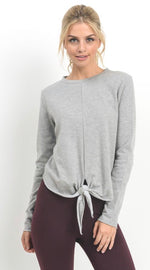 Load image into Gallery viewer, Tie Front Long Sleeve Top