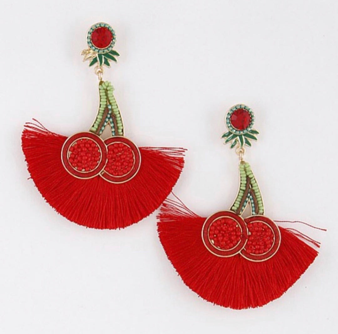 Cherry Drop Earrings
