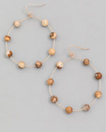 Load image into Gallery viewer, Gold Wire Faux Stone Hoops