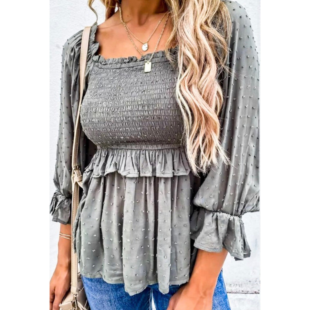 Smocked Swiss Ruffle Blouse