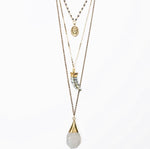 Load image into Gallery viewer, BoHo Love layered Necklace with drop Crystal