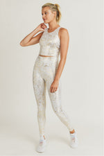 Load image into Gallery viewer, Gold Snake Print Crop Bra