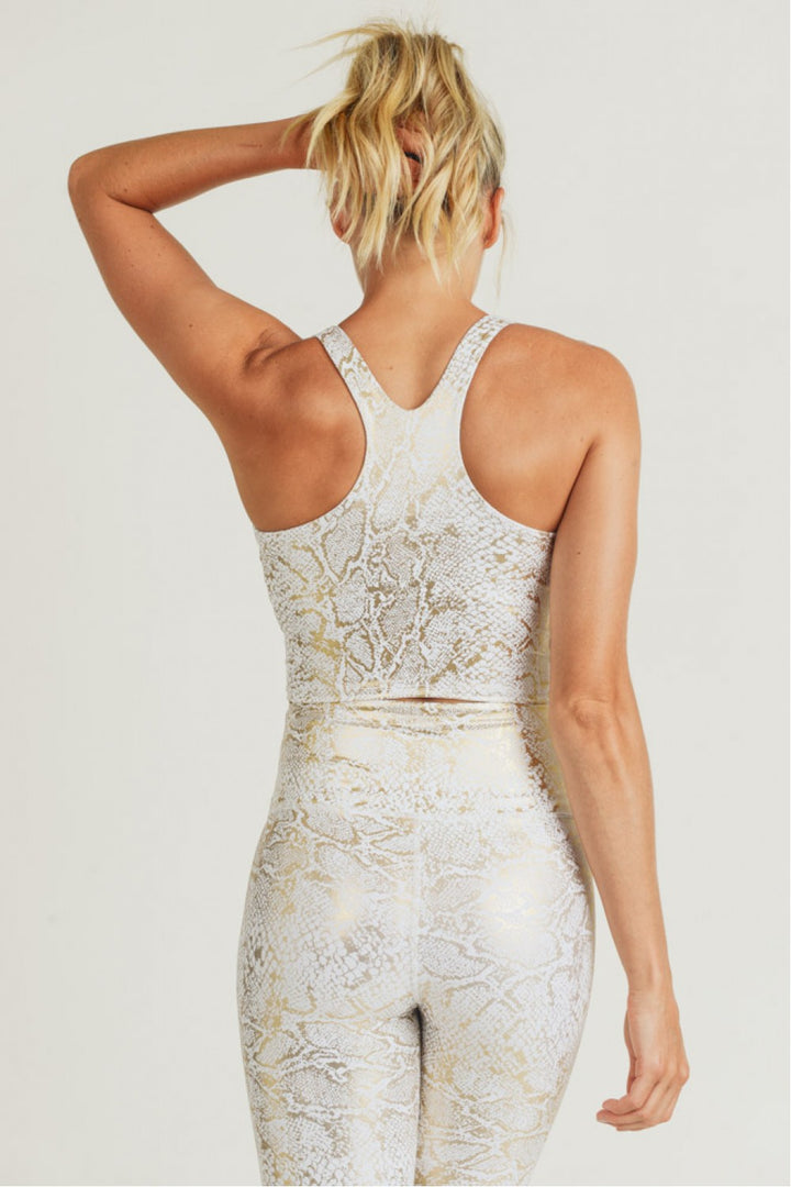 Gold Snake Print Crop Bra