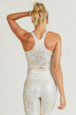 Load image into Gallery viewer, Gold Snake Print Crop Bra