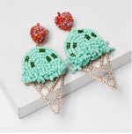 Load image into Gallery viewer, Beaded Ice Cream Cone Earrings