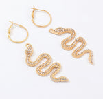 Load image into Gallery viewer, Rhinestone Snake Drop Earrings