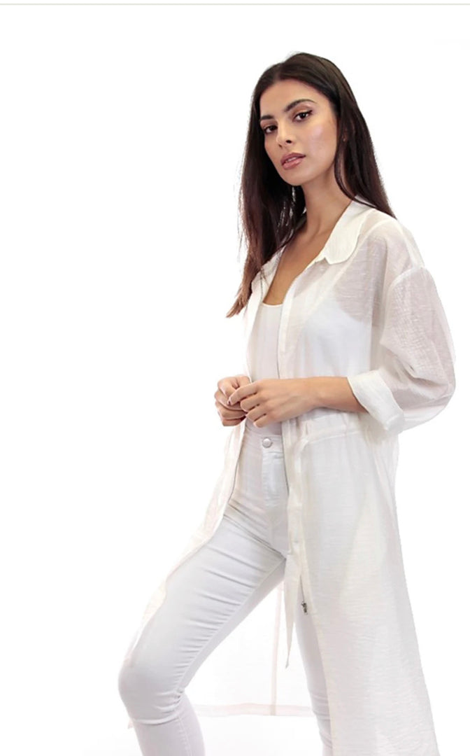 Dolce Cabo- Sheer Drawstring Jacket
