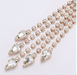 Load image into Gallery viewer, Rhinestone Tassel Drop Earrings