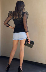 Load image into Gallery viewer, Pearl Button Puffed Sleeve Blazer
