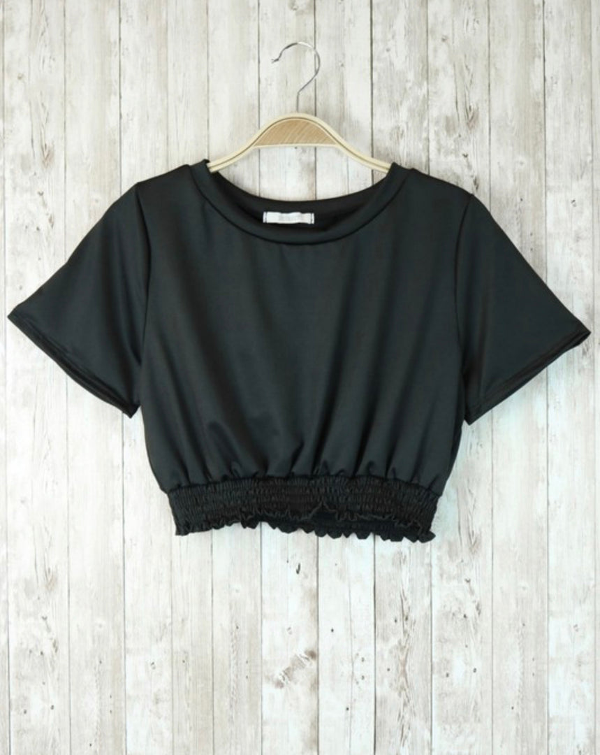 Short sleeve Crop and Wide Leg Pant set