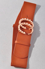 Load image into Gallery viewer, Gold and Pearl Stretch Belt