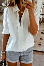 Load image into Gallery viewer, V Neck Collared Shirt